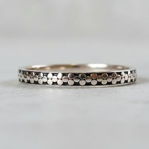 Sajen 925 Sterling Silver Granulated Band Ring Size 8
